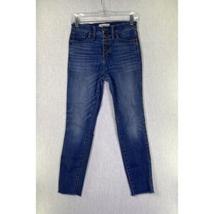 Madewell Jeans Women's 10" High-Rise Skinny Crop Button‎ Fly Raw Hem Size 26